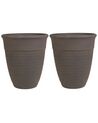 Set di 2 vasi per piante marrone ⌀ 50 cm KATALIMA_858222