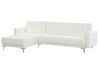 Right Hand Faux Leather Corner Sofa White ABERDEEN _720682