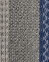 Teppich Wolle grau / blau 80 x 150 cm Streifenmuster Kurzflor AKKAYA_823276