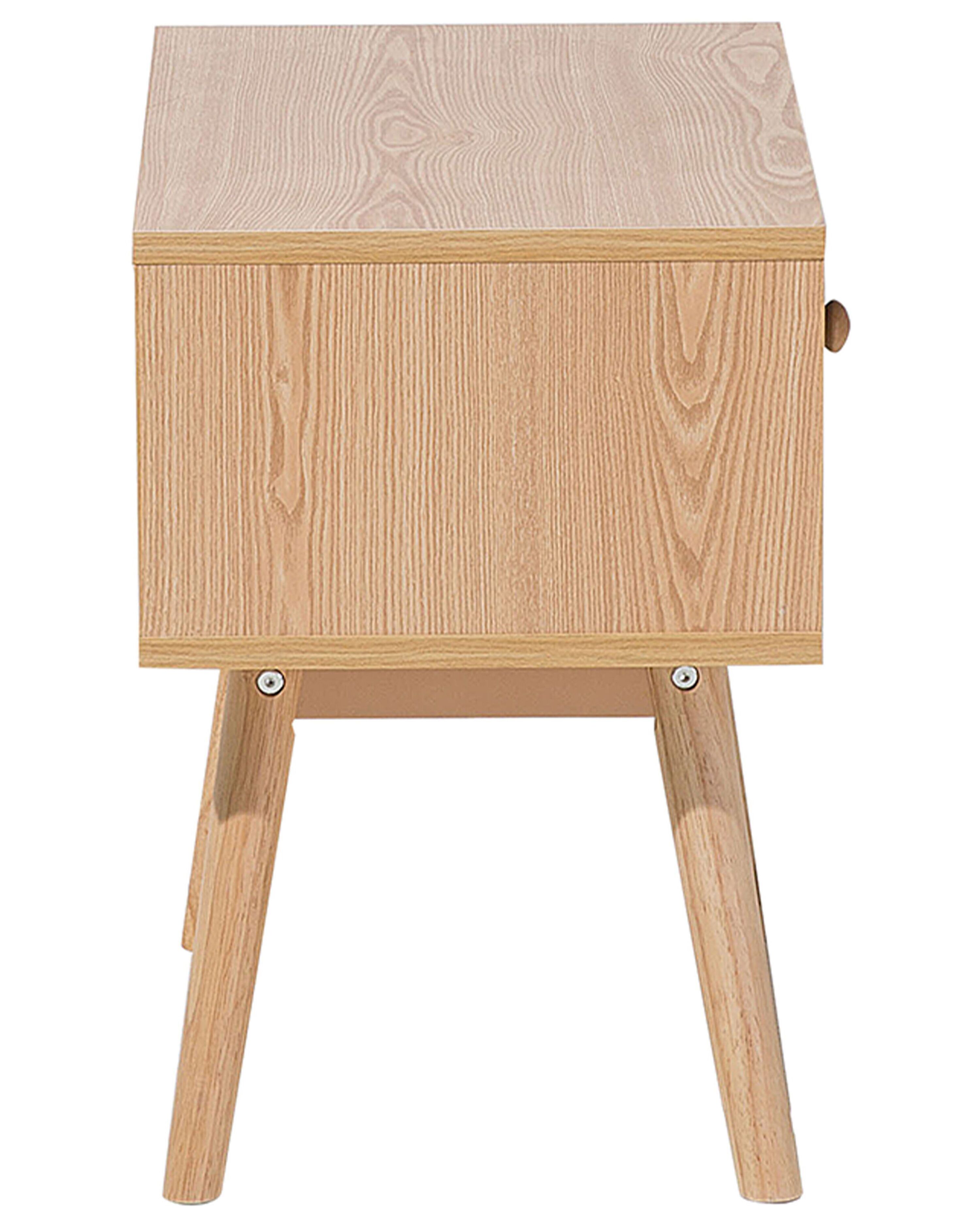 1 Drawer Bedside Table Light Wood ARVADA Beliani.co.uk