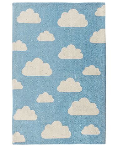  Dywan dziecięcy bawełniany motyw chmur 60 x 90 cm niebieski GWALIJAR