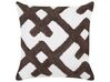 2 Cotton Cushions with Abstract Pattern 45 x 45 cm White and Brown CARNATION_913194