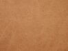 Cama con somier de piel sintética marrón dorado/madera clara/negro 160 x 200 cm LIMANTON_863238