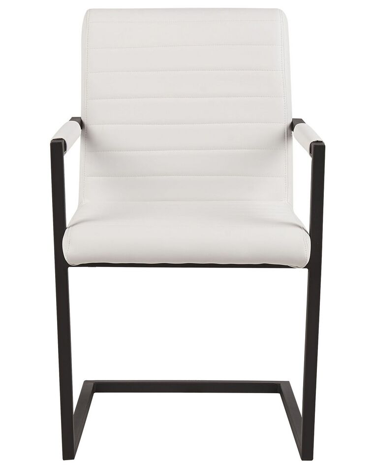 Set of 2 Faux Leather Dining Chairs OffWhite BUFORD Beliani.co.uk