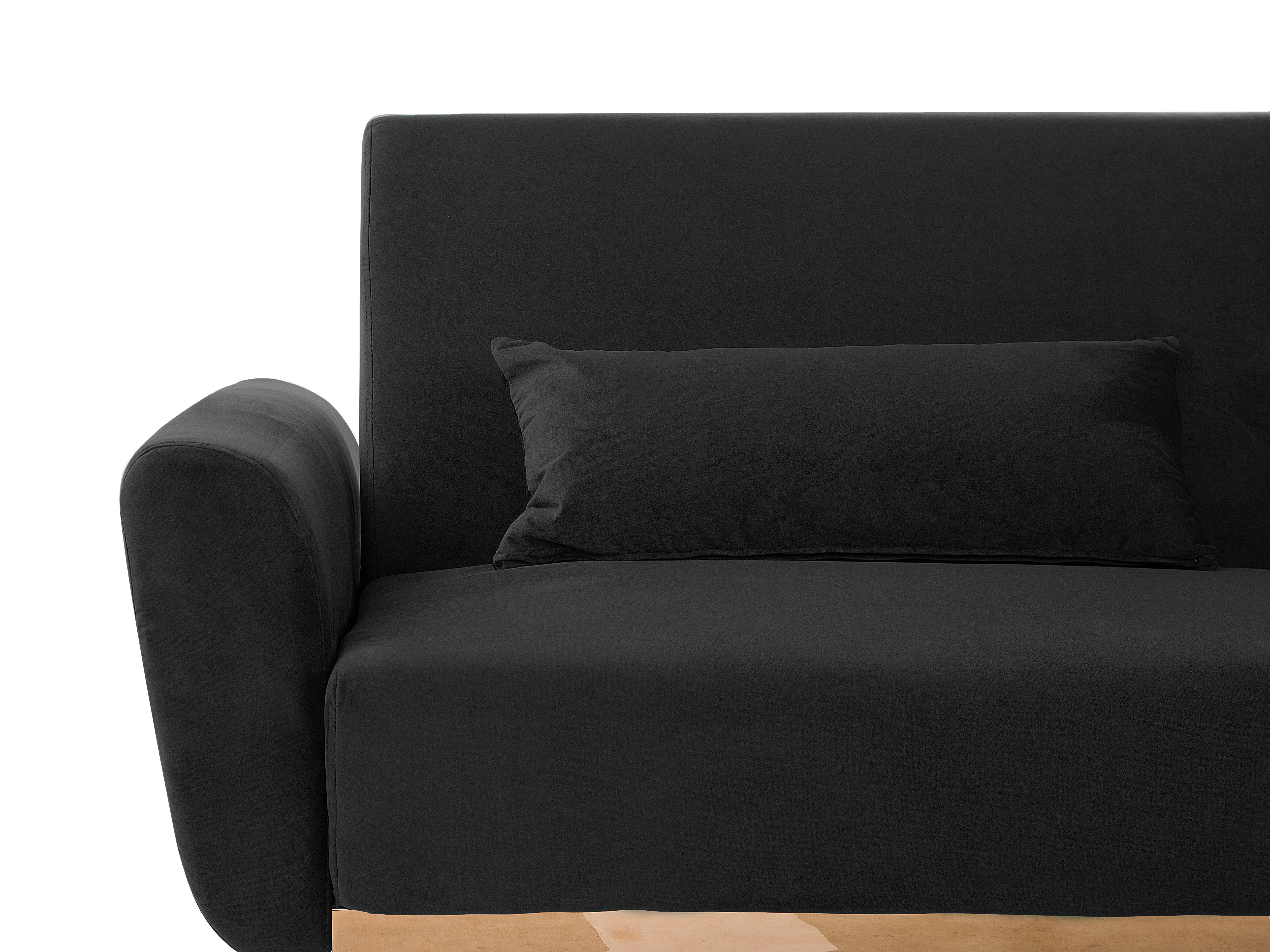 Sofa rozkładana welurowa czarna EINA