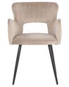 Set of 2 Velvet Dining Chairs Taupe SANILAC_847155