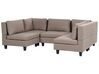 5-Seater Modular Fabric Sofa Brown UNSTAD_891279