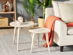 Sivupöytäsetti vaalea mangopuu 2 kpl HURSI