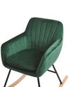 Cadeira de baloiço em veludo verde esmeralda LIARUM_800198