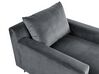 Chaise longue de terciopelo gris/negro GUERET_842565