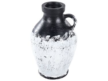 Vase décoratif en terre cuite 33 cm noir et blanc MASSALIA