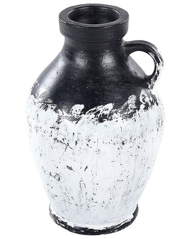 Vaso decorativo em terracota preta e branca 33 cm MASSALIA