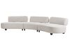 6 Seater Curved Linen Sofa Grey SOLBERG_892203