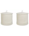 Conjunto de 2 cestas de algodón blanco crema 32 cm SILOPI_840194