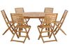  Zahradní sada dřevěný stůl a 6 židlí TOLVE_777857
