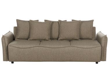 Fabric Sofa Bed with Storage Brown KRAMA