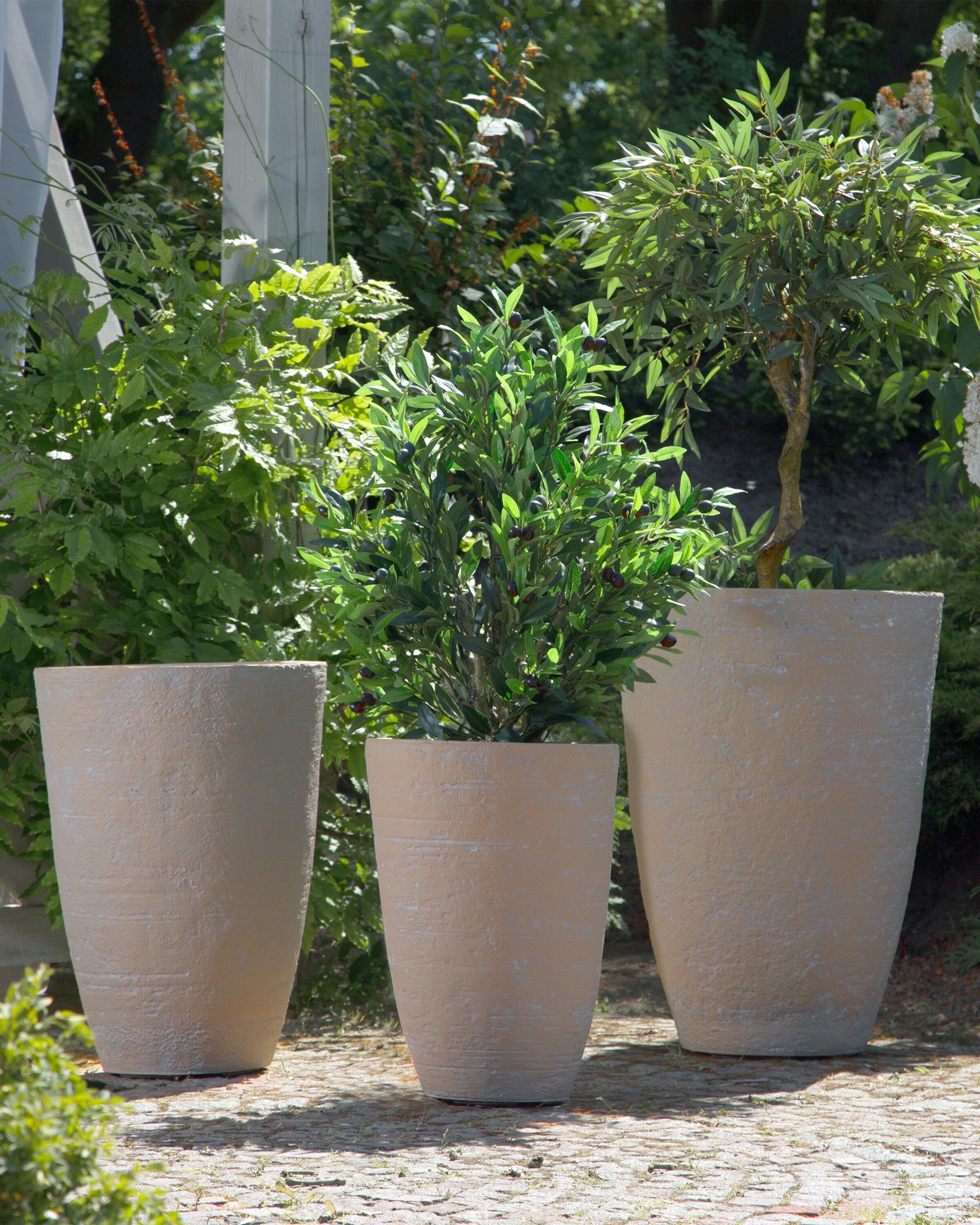 Vaso para plantas 43 x 43 x 60 cm creme CAMIA