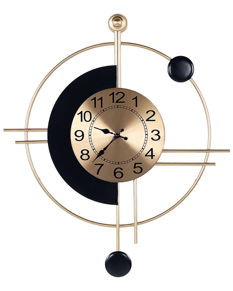 Reloj de pared de hierro dorado y negro 59 x 67 cm ALLOGNY_892125