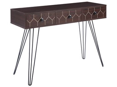 3 Drawer Console Table Dark Wood with Black MALSALA