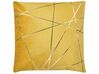 Set of 2 Velvet Cushions Geometric Pattern 45 x 45 cm Yellow PINUS_810634