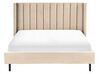 Sametová postel 160 x 200 cm béžová VILLETTE_832587