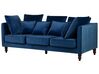 3 Seater Velvet Sofa Blue FENSTAD_734931