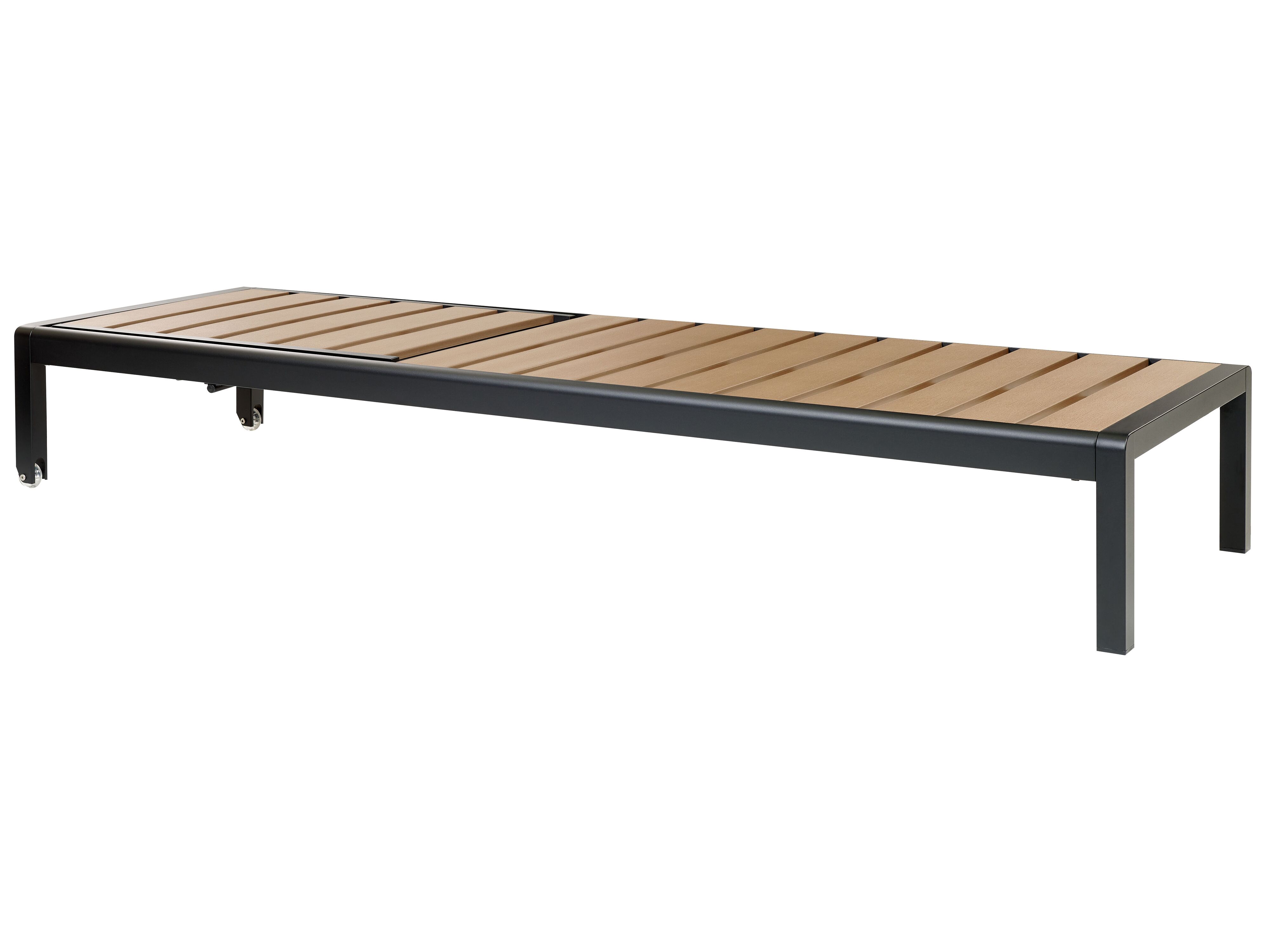 Solseng lyst træ/sort aluminium NARDO | Beliani.dk