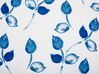 Gartenkissen mit Blattmotiv ⌀ 40 cm Weiß und Blau 2er Set TORBORA_881325