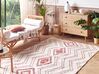 Teppich Baumwolle beige / rosa 160 x 230 cm geometrisches Muster KASTAMONU_840509