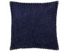 Set di 2 cuscini cotone e viscosa motivo in rilievo blu scuro 45 x 45 cm MELUR_769021