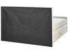 Boxspringbett Polsterbezug hellbeige mit Bettkasten hochklappbar 160 x 200 cm ARISTOCRAT_873603