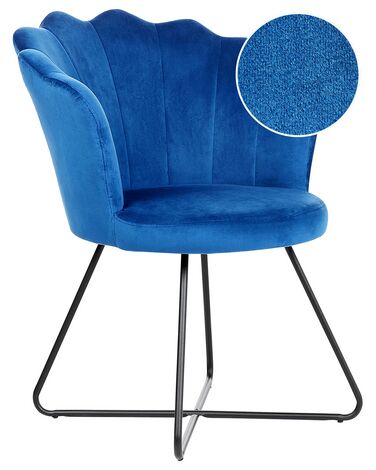 Sessel Samtstoff marineblau / schwarz LOVELOCK