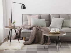 Sohvapöytä tumma puu/hopea RAMONA