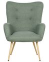 Boucle Wingback Chair with Footstool Light Green VEJLE II_901594