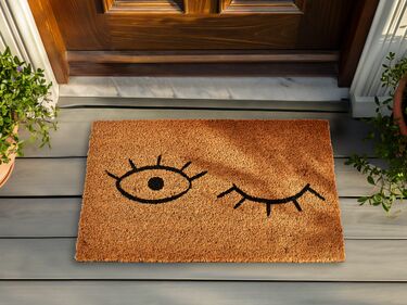 Coir Doormat Eye Motif Natural TAPULAO