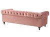 3 Seater Velvet Fabric Sofa Pink CHESTERFIELD_778824