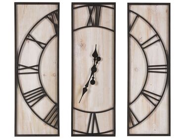 Orologio da parete legno chiaro e nero 75 X 75 cm COATLAN