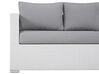 Lounge Set Rattan Weiss 8-Sitzer modular Auflagen grau XXL_705590