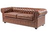 3 Seater Sofa Faux Leather Golden Brown CHESTERFIELD_539887