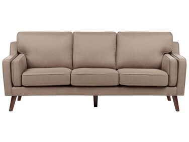 Sofa 3-osobowa tapicerowana brązowa LOKKA