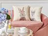 2 poduszki dekoracyjne z motywem królika 45 x 45 cm szarobeżowe TULIPA_851746