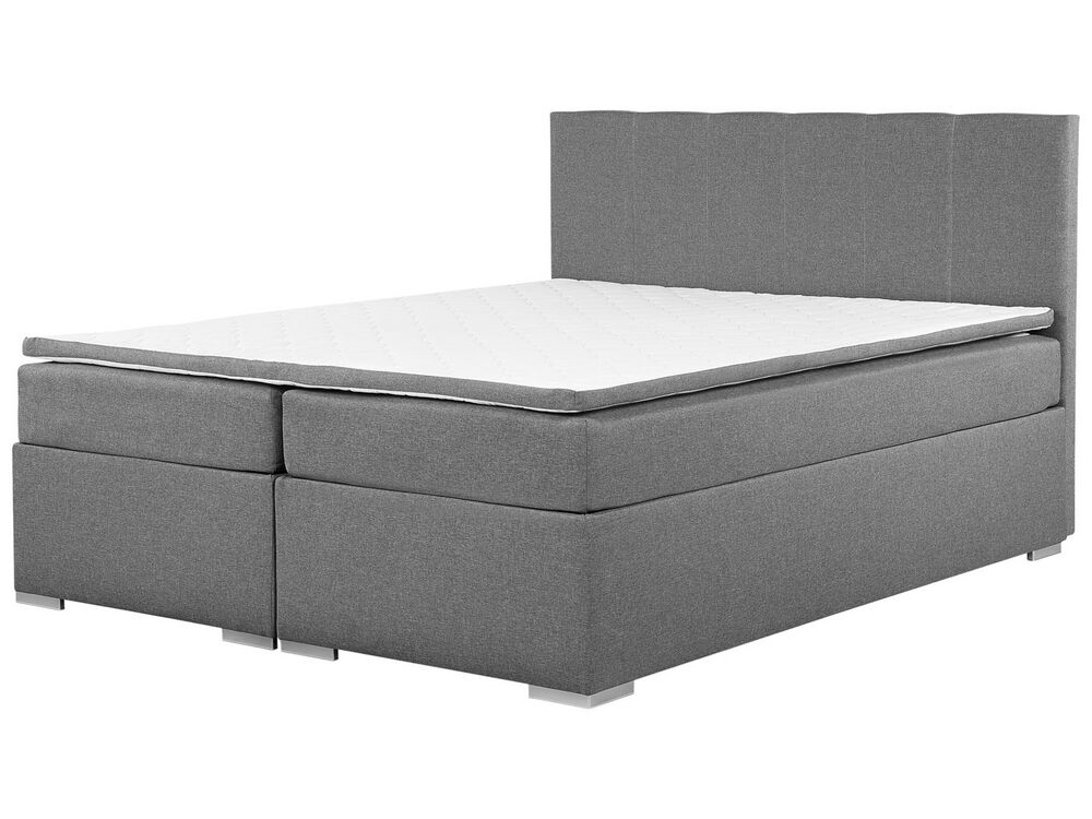 Fabric EU Super King Size Divan Bed Grey LORD Beliani.co.uk