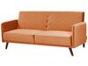 Sofá-cama de 3 lugares em veludo laranja SENJA_787357
