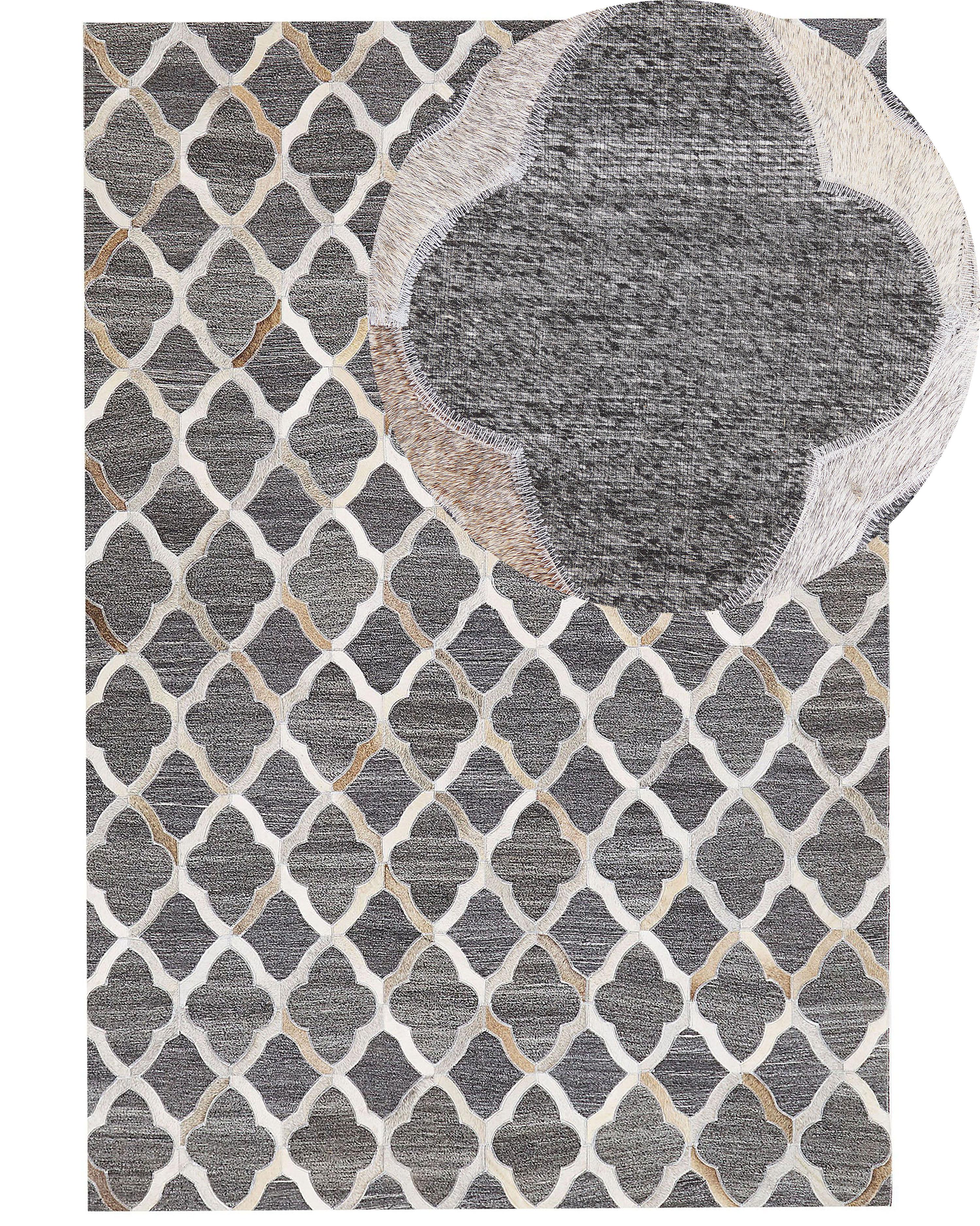 Vloerkleed patchwork grijs/beige 160 x 230 ROLUNAY_780561
