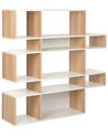Libreria 5 ripiani legno chiaro e bianco AMARILO_860613