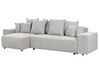 Canapé-lit d'angle à droite avec rangement en tissu gris clair LUSPA_901008