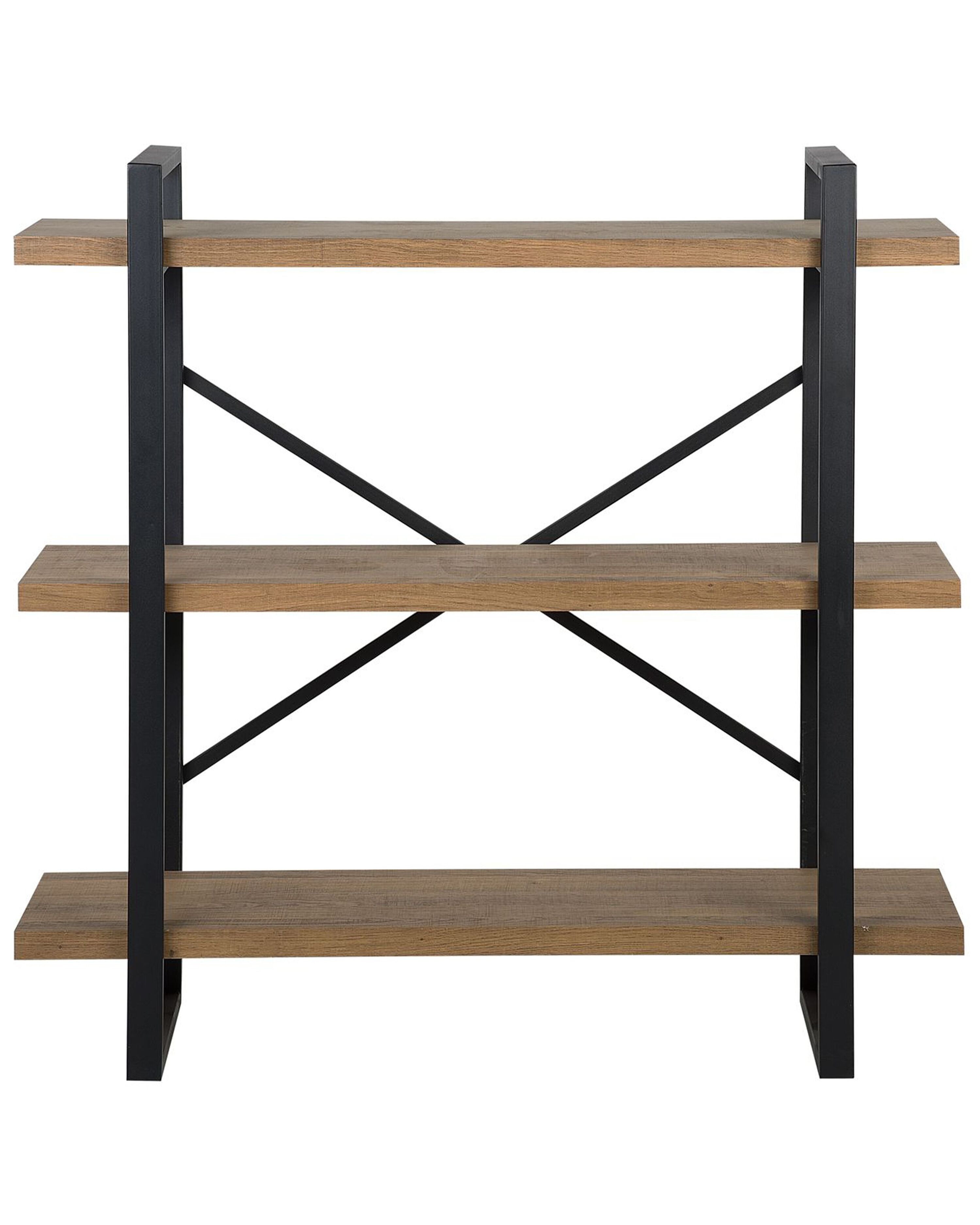 VidaXL Scaffale 3 Mensole Nero 80x40x92 Cm, In Truciolato E Acciaio, Con Fissaggio A Parete