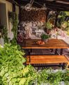 Set de jardin table et bancs en bois avec pieds noirs SCANIA_777423
