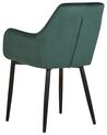 Conjunto de 2 sillas de comedor de terciopelo verde oscuro WELLSTON_803633