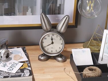 Iron Table Clock Bunny Silver THUSIS